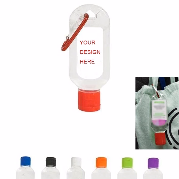 Customized Hand Sanitizer Bottle w/ Carabiner - 2 oz