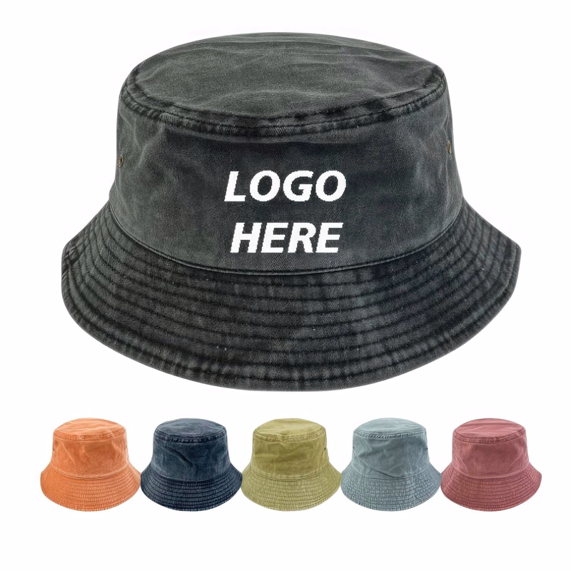 Custom Washed Cotton Bucket Hats Unisex