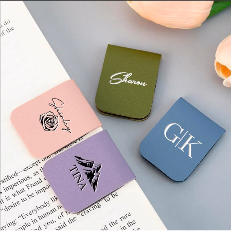 Leather Magnetic Bookmark-Square