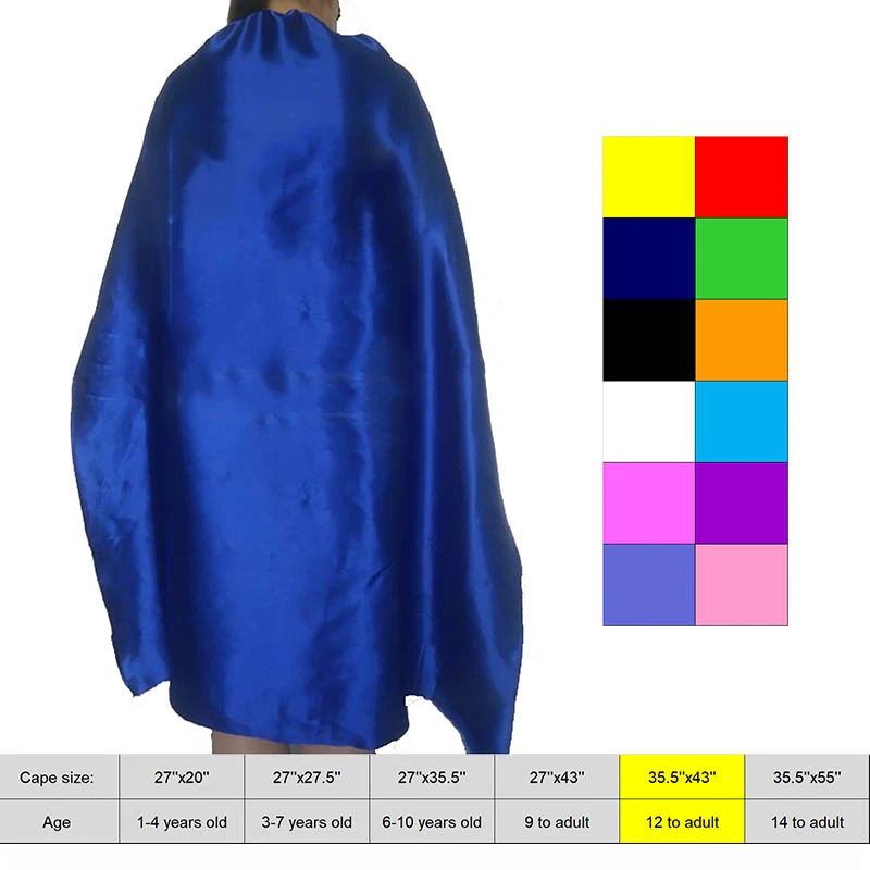 Adult Size Costume Cape – Superhero Style (35 1/2" x 43") 1
