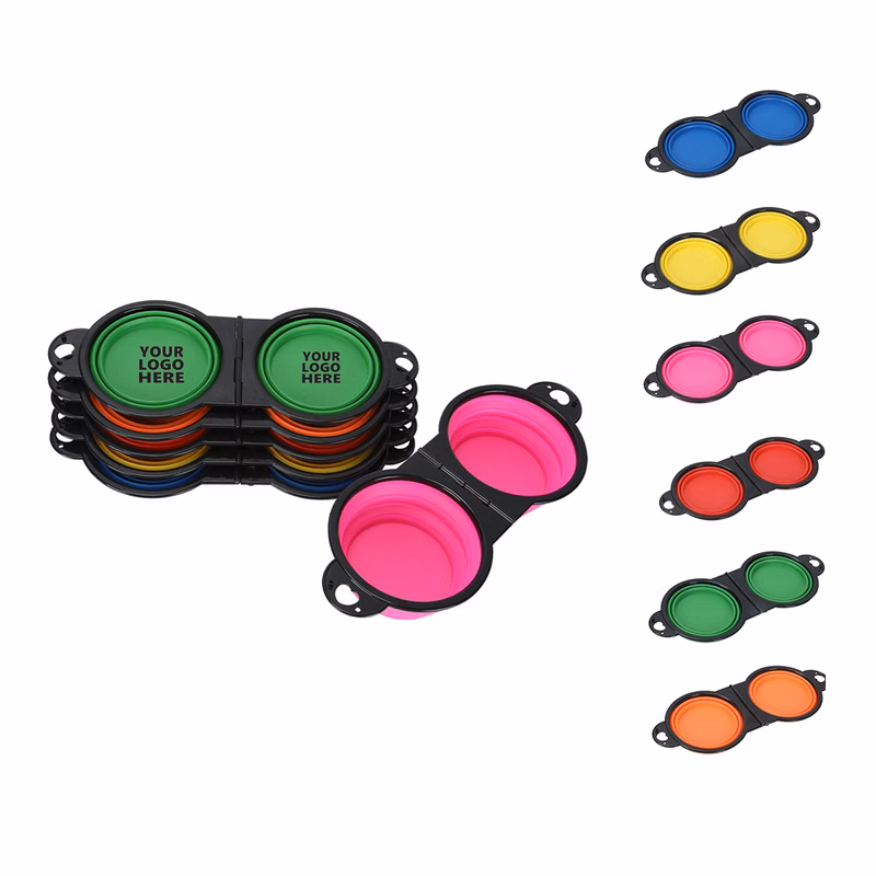 Outdoor Portable Pet Folding Double Bowl