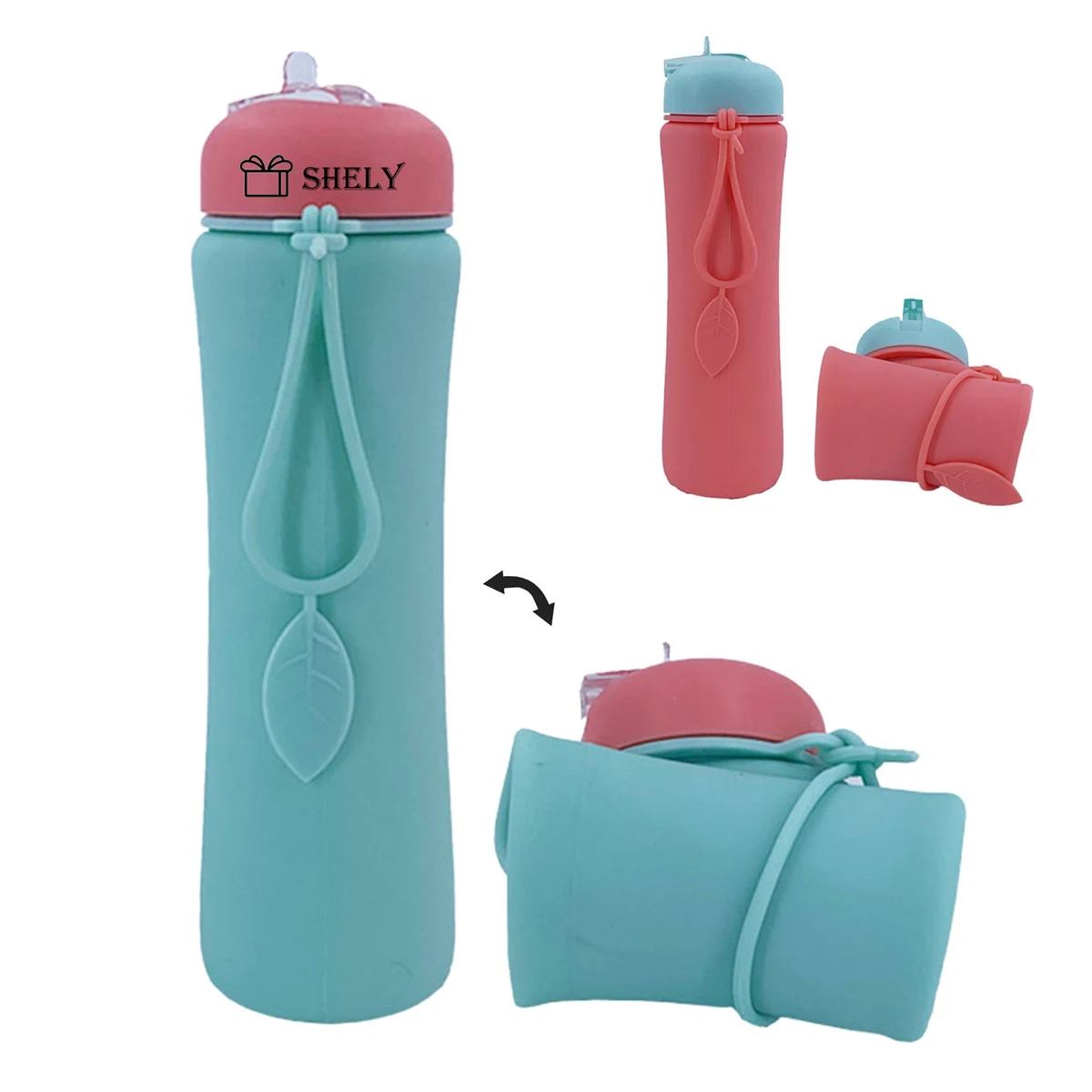 Silicone Portable Reusable Foldable Cup with Lid 1