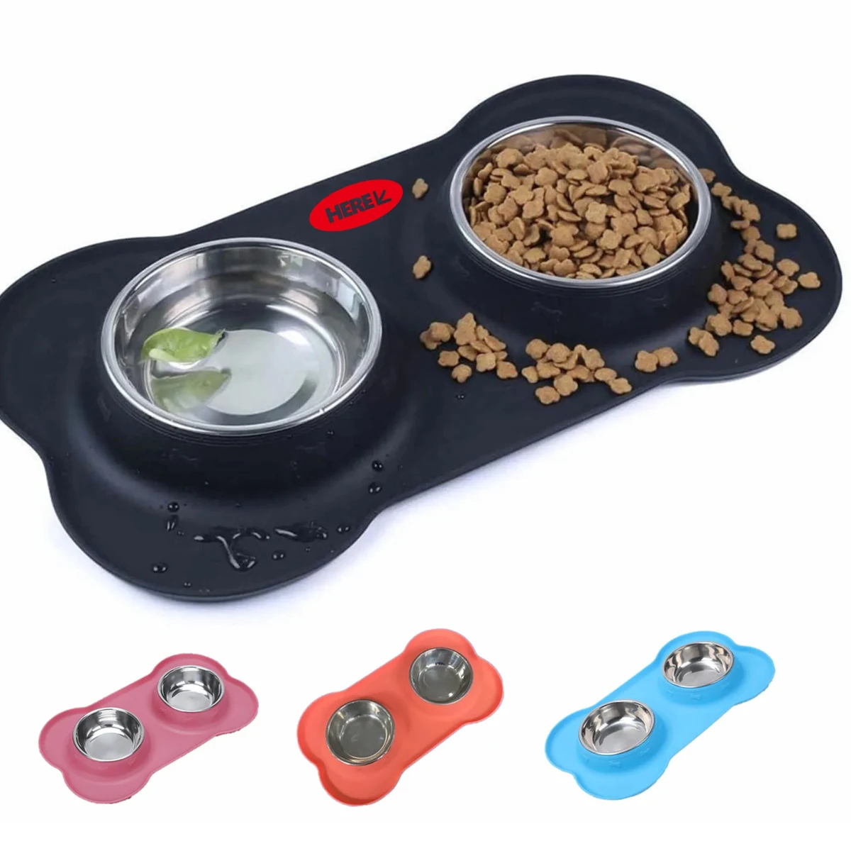 Double Stainless Steel Dog Bowl 1