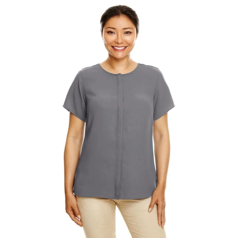 Devon & Jones Ladies' Perfect Fit™ Short-Sleeve Crepe Blouse 1