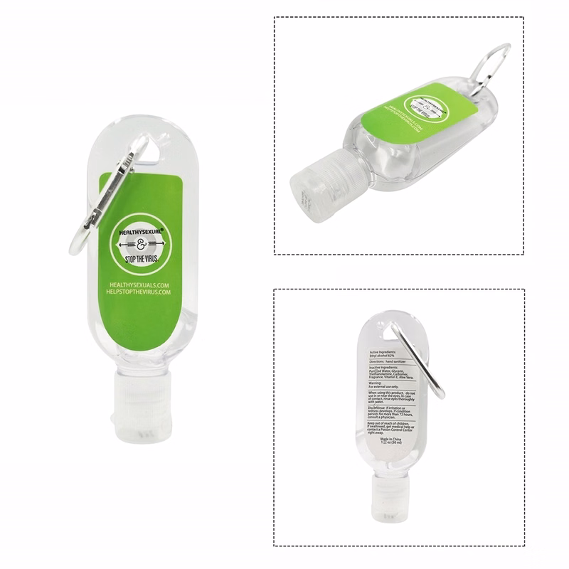 1oz Disposable Hand Sanitizer w/Carabiner