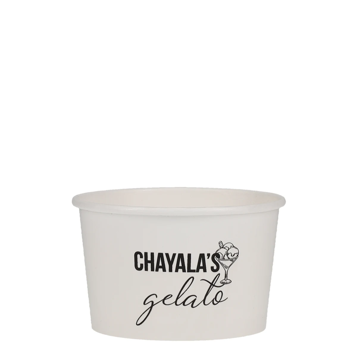 8 oz Food Container Paper White Tradition Print 1