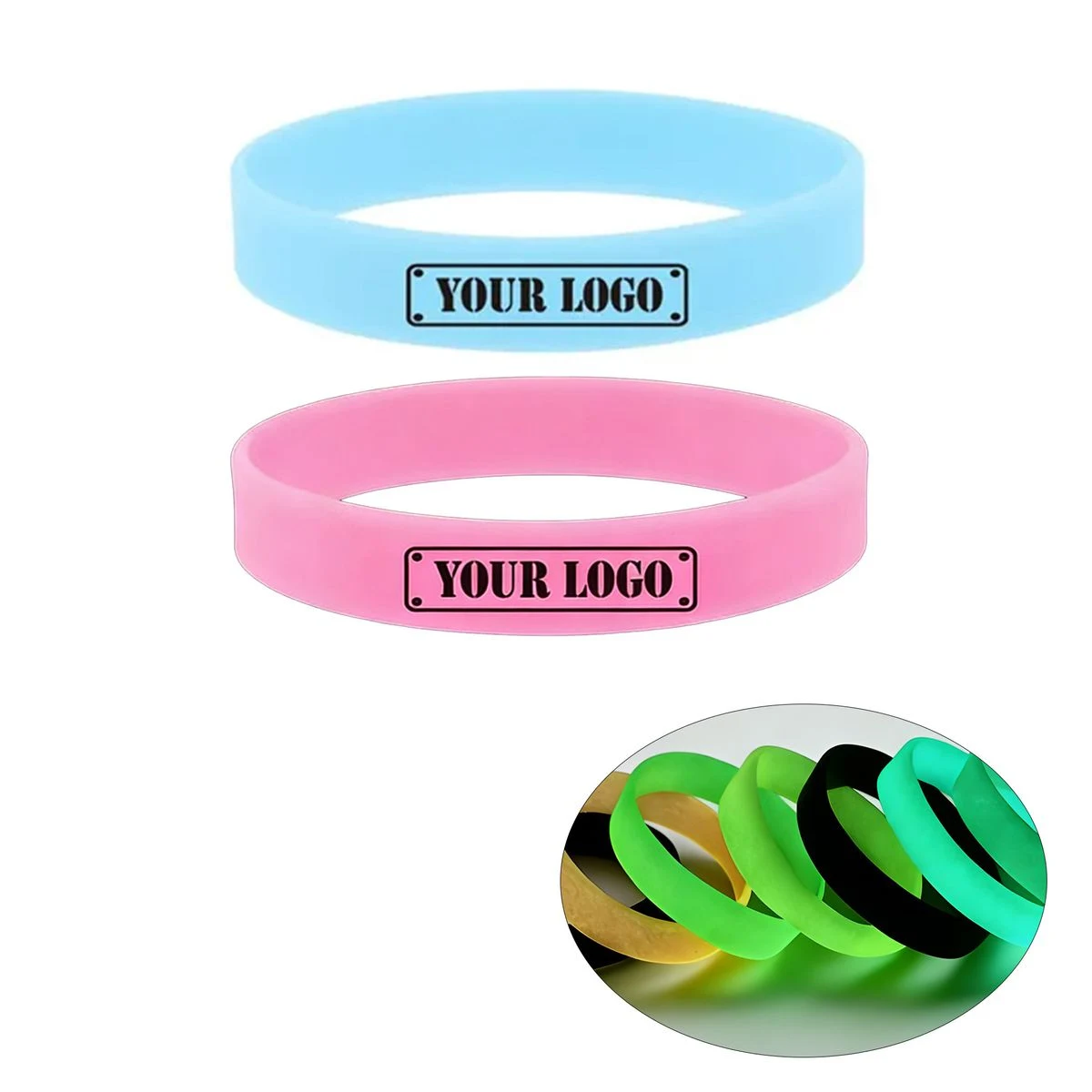 Glow In Dark Silicone Wristband With Custom Logo 1