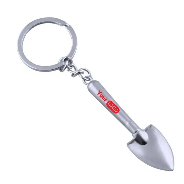 Custom 2.5 Inch Zinc Alloy 3D Mini Shovel Keychain Metallic — Tool Theme Gift 1