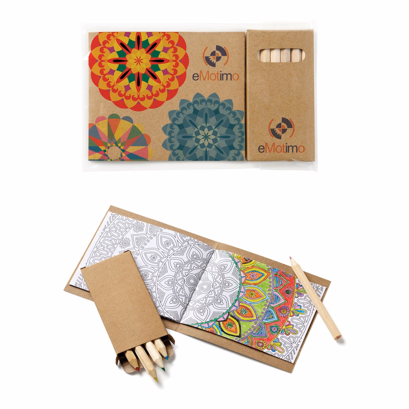 Custom Cover Adult Coloring Book & 6-Color Pencil Set To-Go