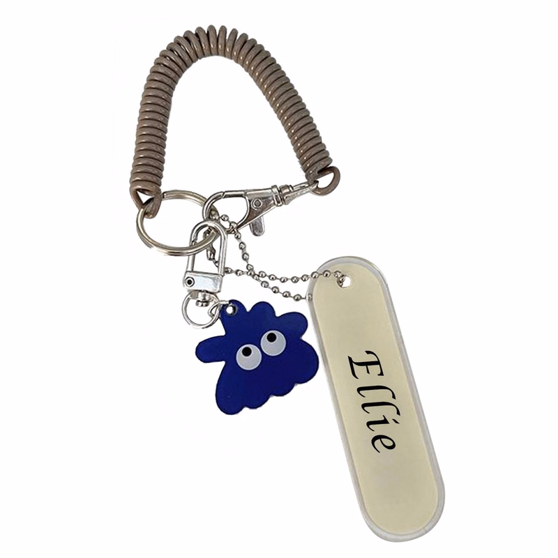 Retractable coil springs keychain