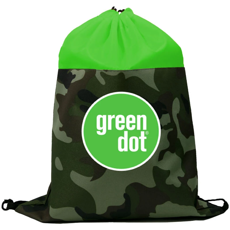 Colored Camo Drawstring Tote Bags 1