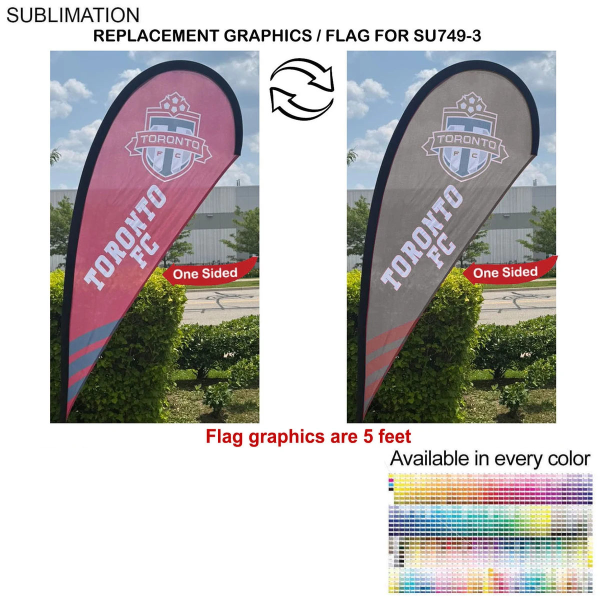 Replacement Flag for 7.5' Small Tear Drop Flag Kit, Full Color Graphics One Side 1