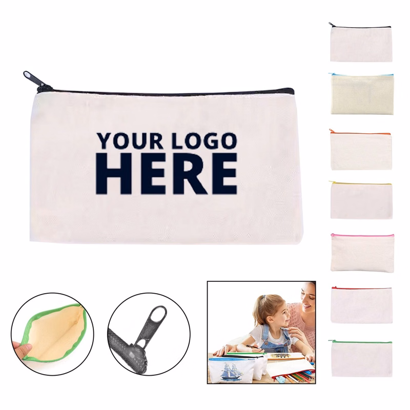 Blank Canvas Metal Zipper Bag