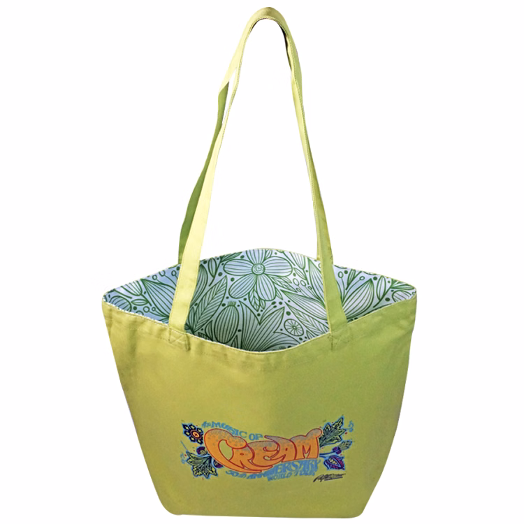 Reversible Lime Green Cotton Tote