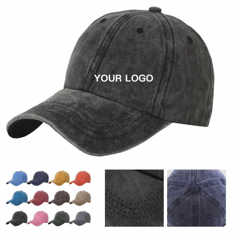 Adjustable Washed Cotton Cap with Curved Visor