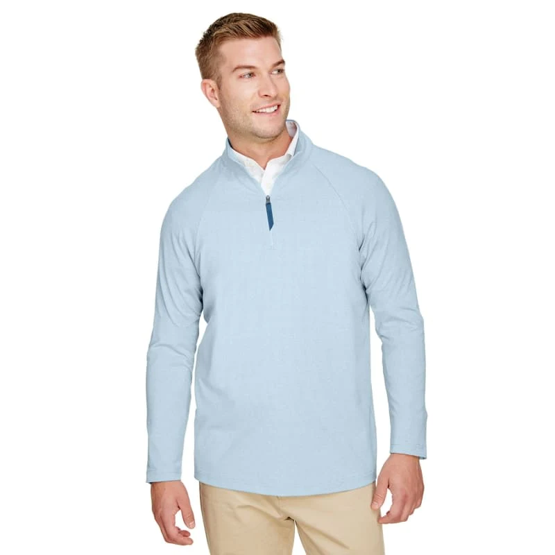 Devon & Jones CrownLux Performance™ Men's Clubhouse Micro-Stripe Quarter-Zip 1