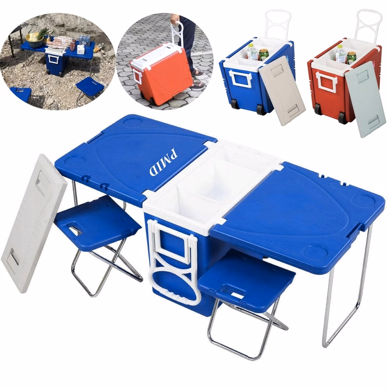 Multi Function Outdoor Picnic Camping Roller Cooler