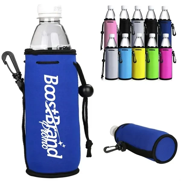 Custom 16 oz Neoprene Can Cooler Sleeve with Clip Hook — Beverage Outdoor Essential, custom koozie with logo imprint 1