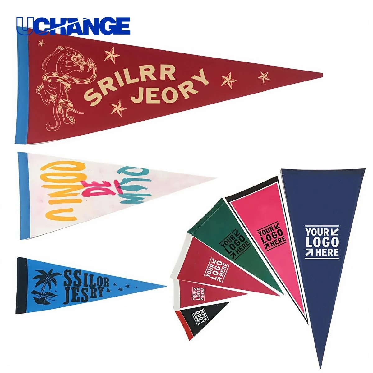 Single-Sided Felt Pennant Triangle Flag 1