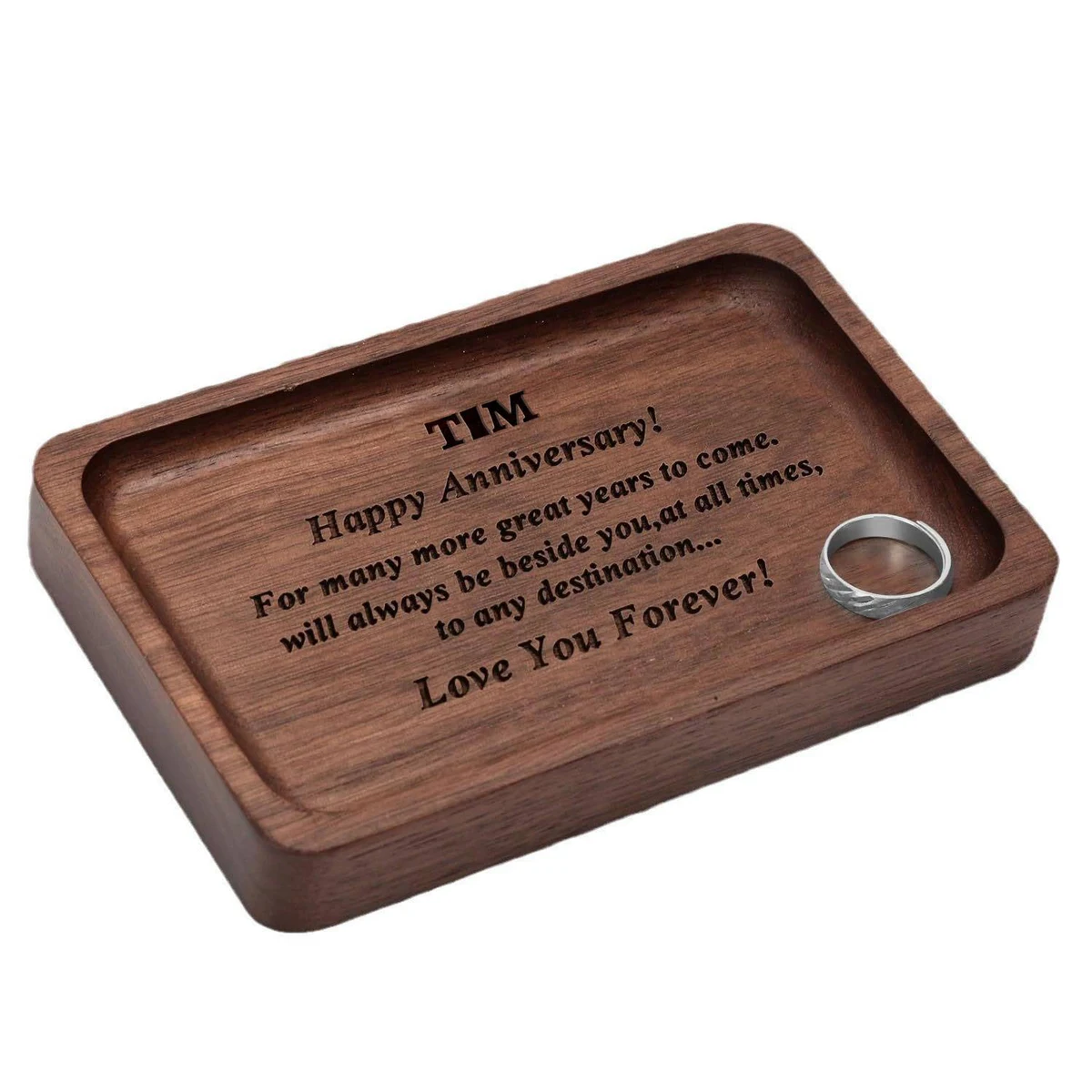 Small Wood Jewelry Dish 1