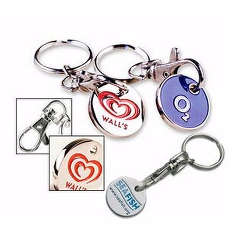 Metal Trolley Coin Key Ring (1"x2 1/2")