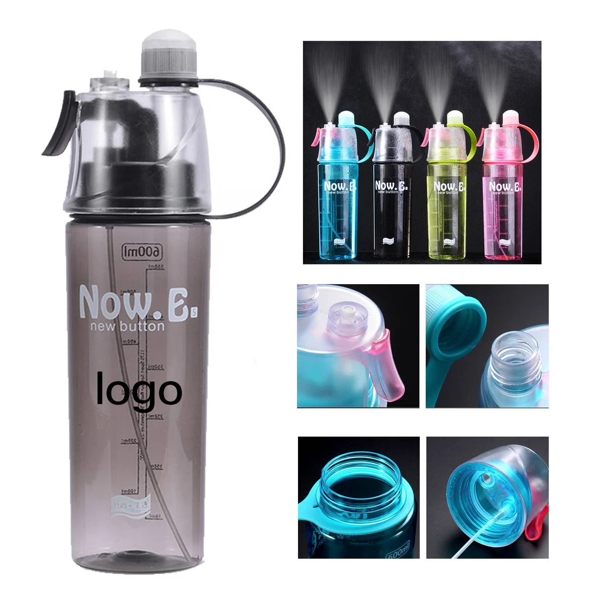 Sports Water Bottle with Spray 1