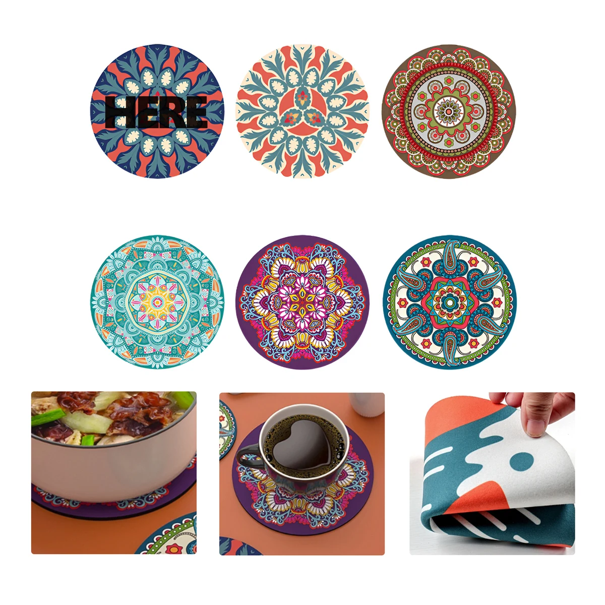 MOQ50 Colorful Heat Resistant Rubber Coaster 1