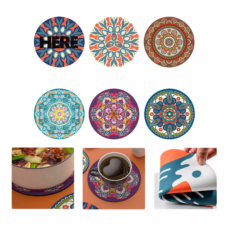 MOQ50 Colorful Heat Resistant Rubber Coaster