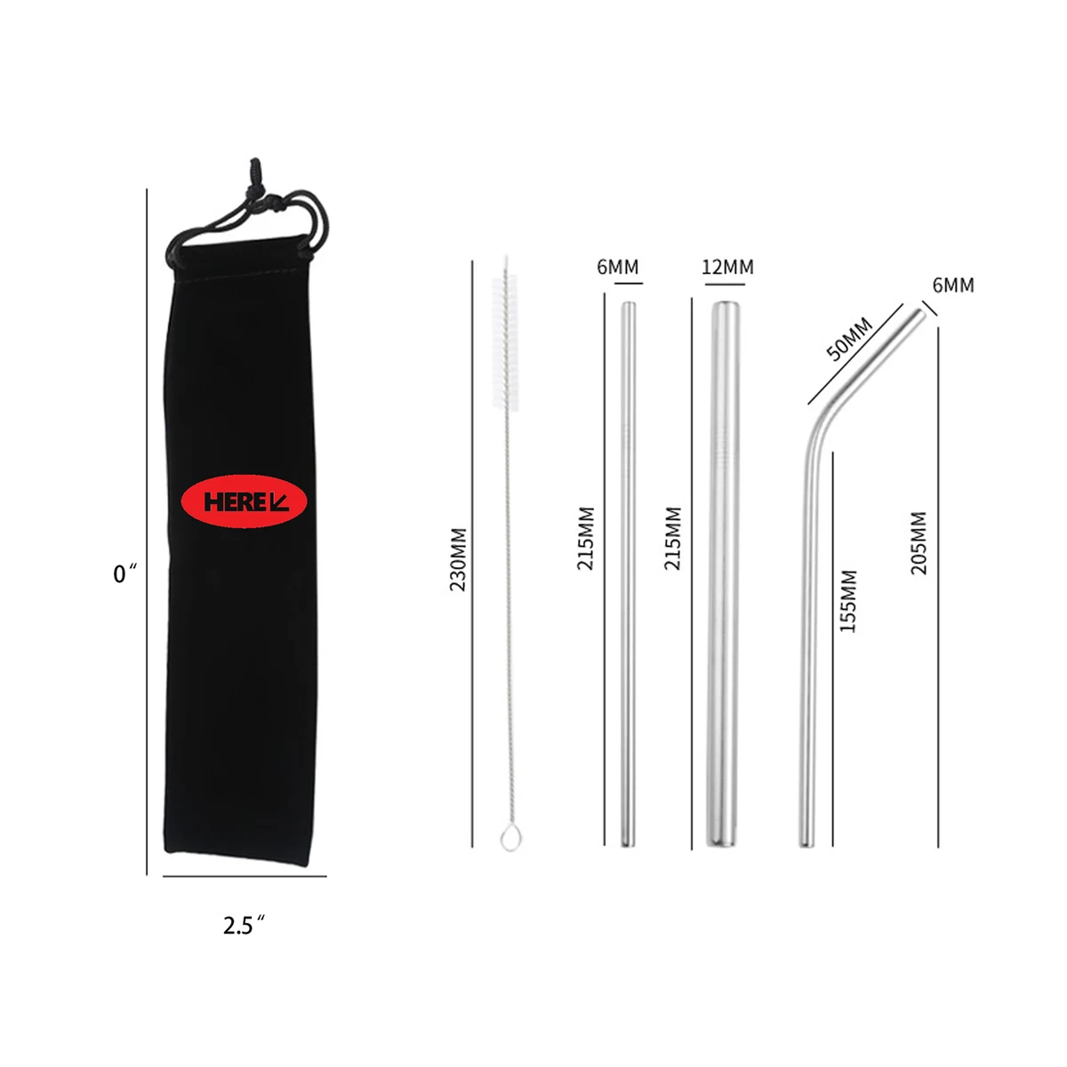 Cleaning Stainless Steel Straw Kit Reusable Metal Straws 1