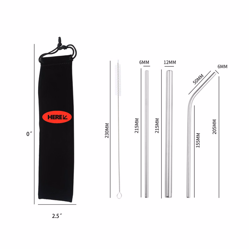 Cleaning Stainless Steel Straw Kit Reusable Metal Straws
