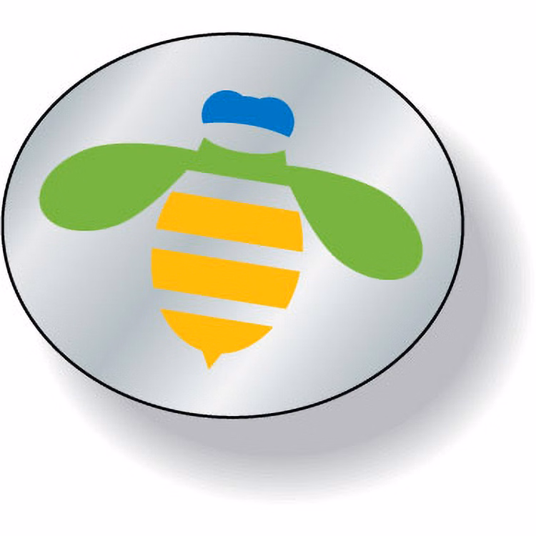 Bright Silver Foil Paper Roll Label Stock Oval (0.625"x0.75")
