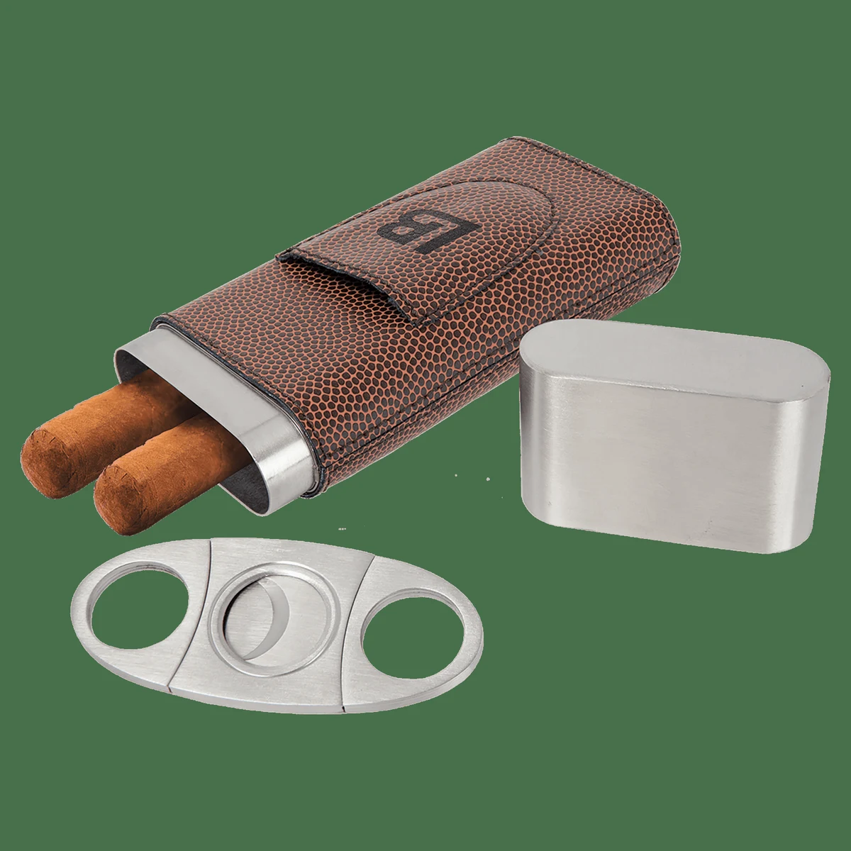 Football Leatherette Cigar Case with Cutter 1