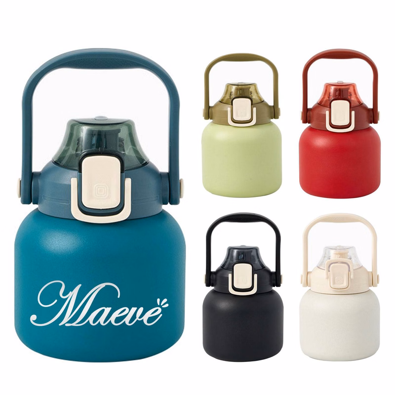 20 oz Insulated Water Bottle w/ Straw & Handle