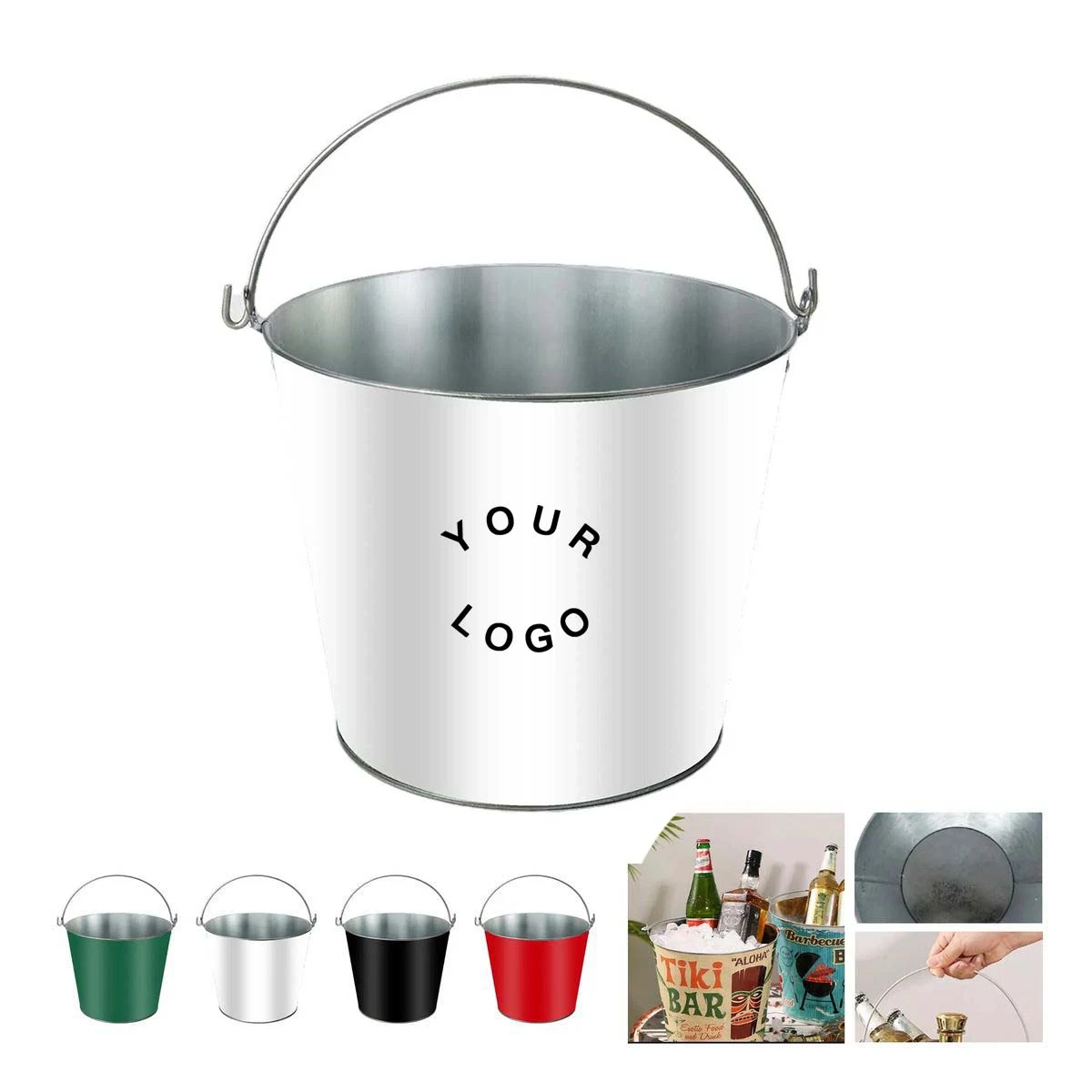 Durable Galvanized Iron Ice Bucket with Large Capacity 1