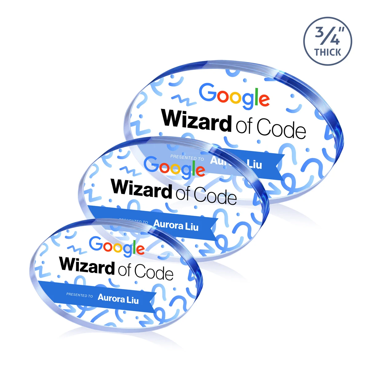 Baldus Oval VividPrint™ Award - Blue 1