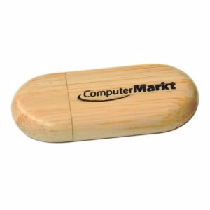 1 1/8" x 2 3/8" 8GB Bamboo USB Flash Drive with Rounded Corners