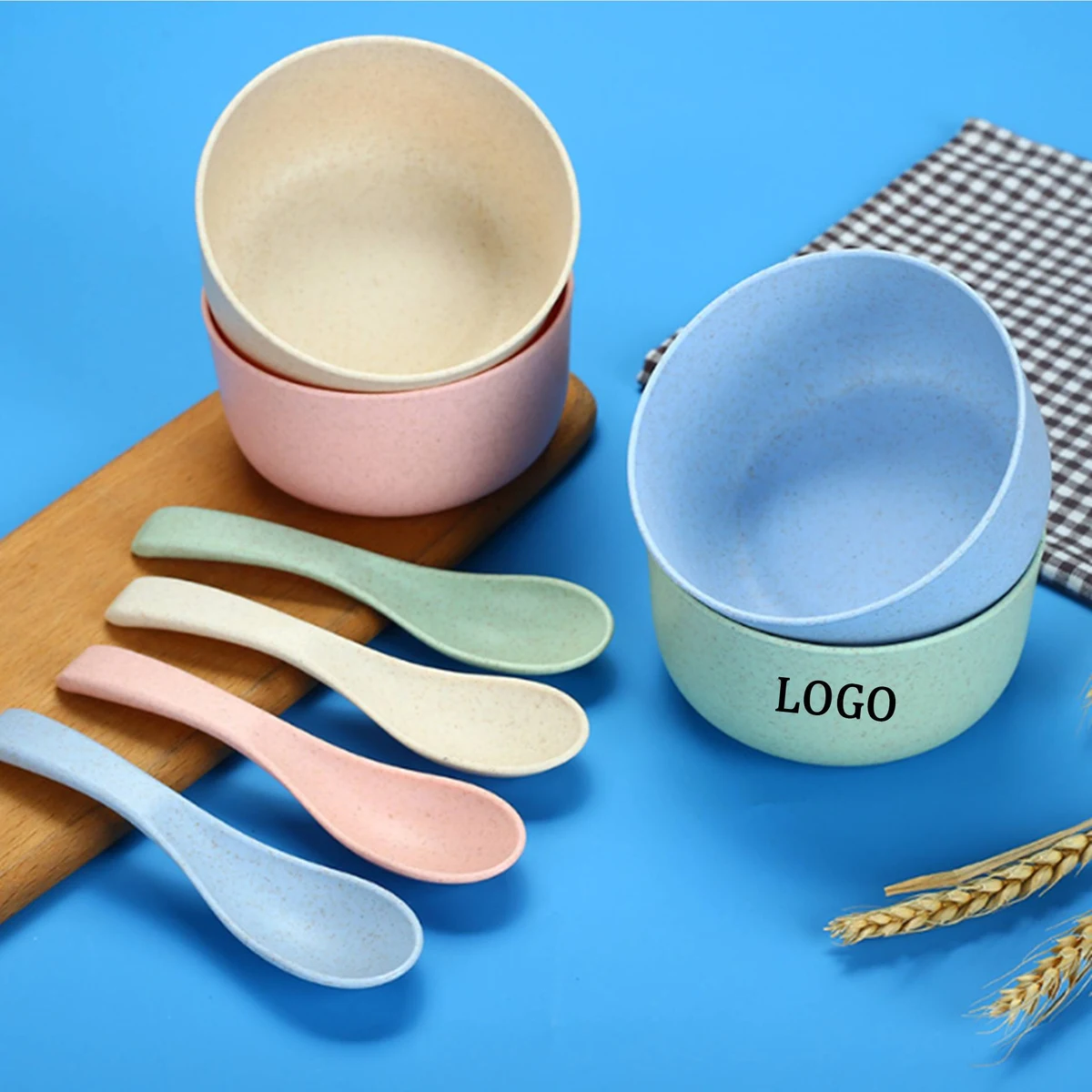 Kids Wheat Straw Cutlery Set 1
