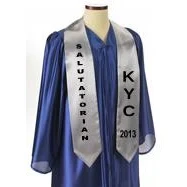 60" Light Gray Custom Graduation Stole 1