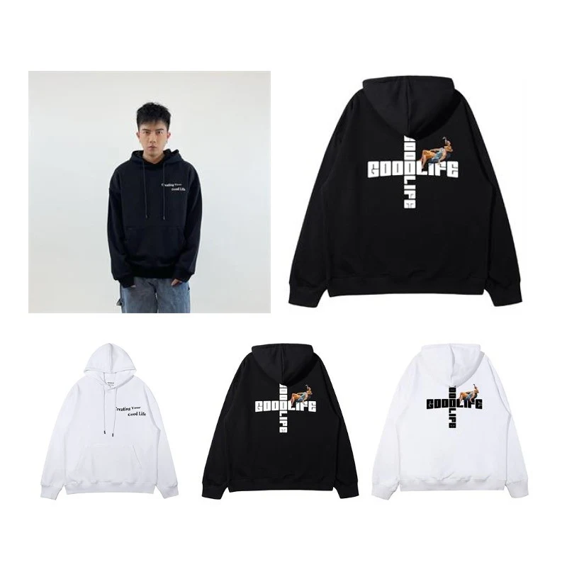 loose cotton special words printed sweatshirt, custom hoodie or sweatshirt with logo imprint 1