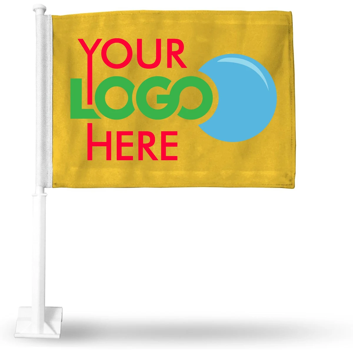 Customizable Double Sided 18" X 12" Car Window Flag Clip 1