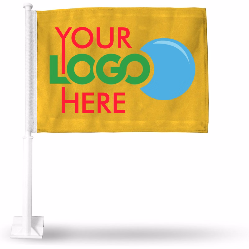 Customizable Double Sided 18" X 12" Car Window Flag Clip
