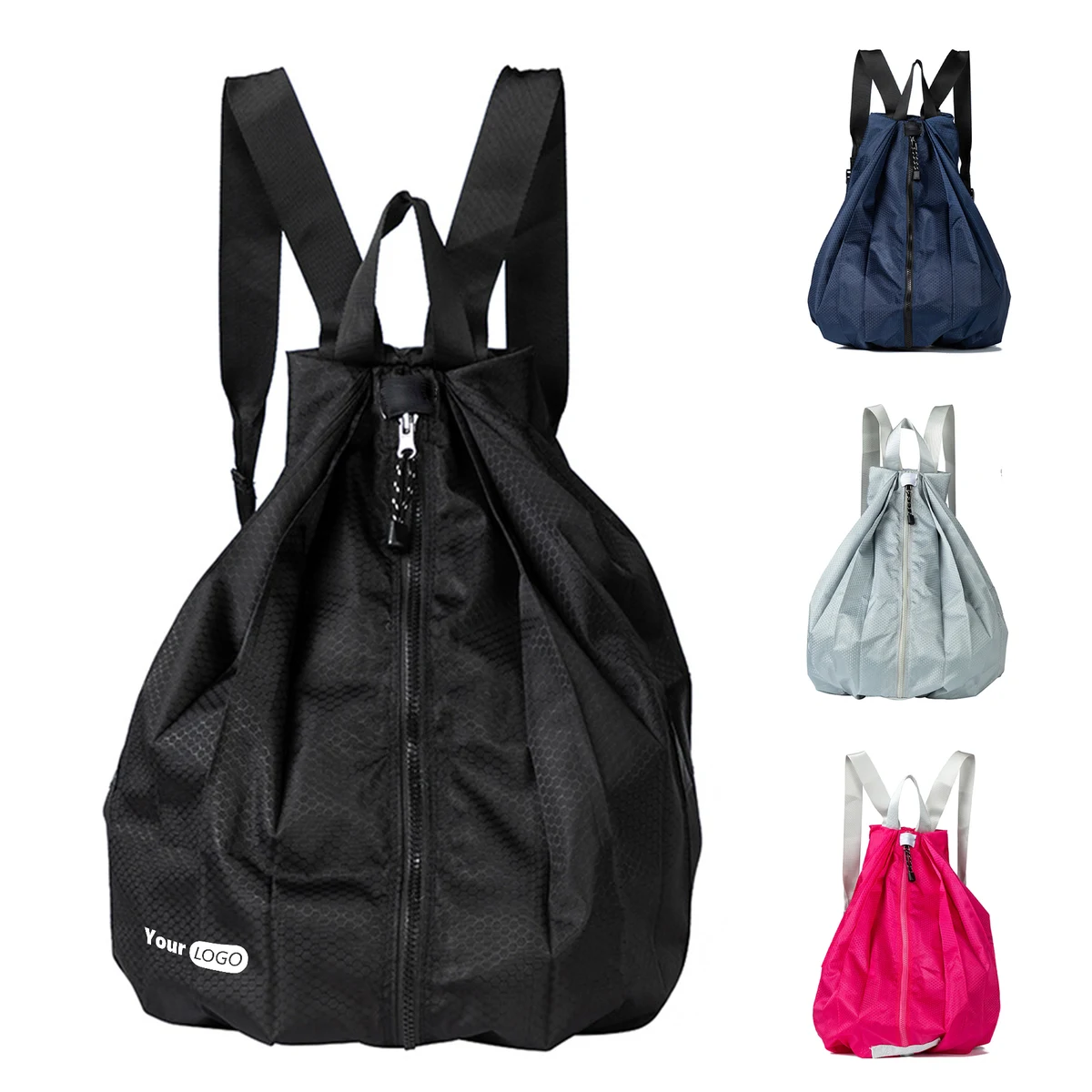 Nylon Outdoor Portable Waterproof Double Shoulder Drawstring Bag 1