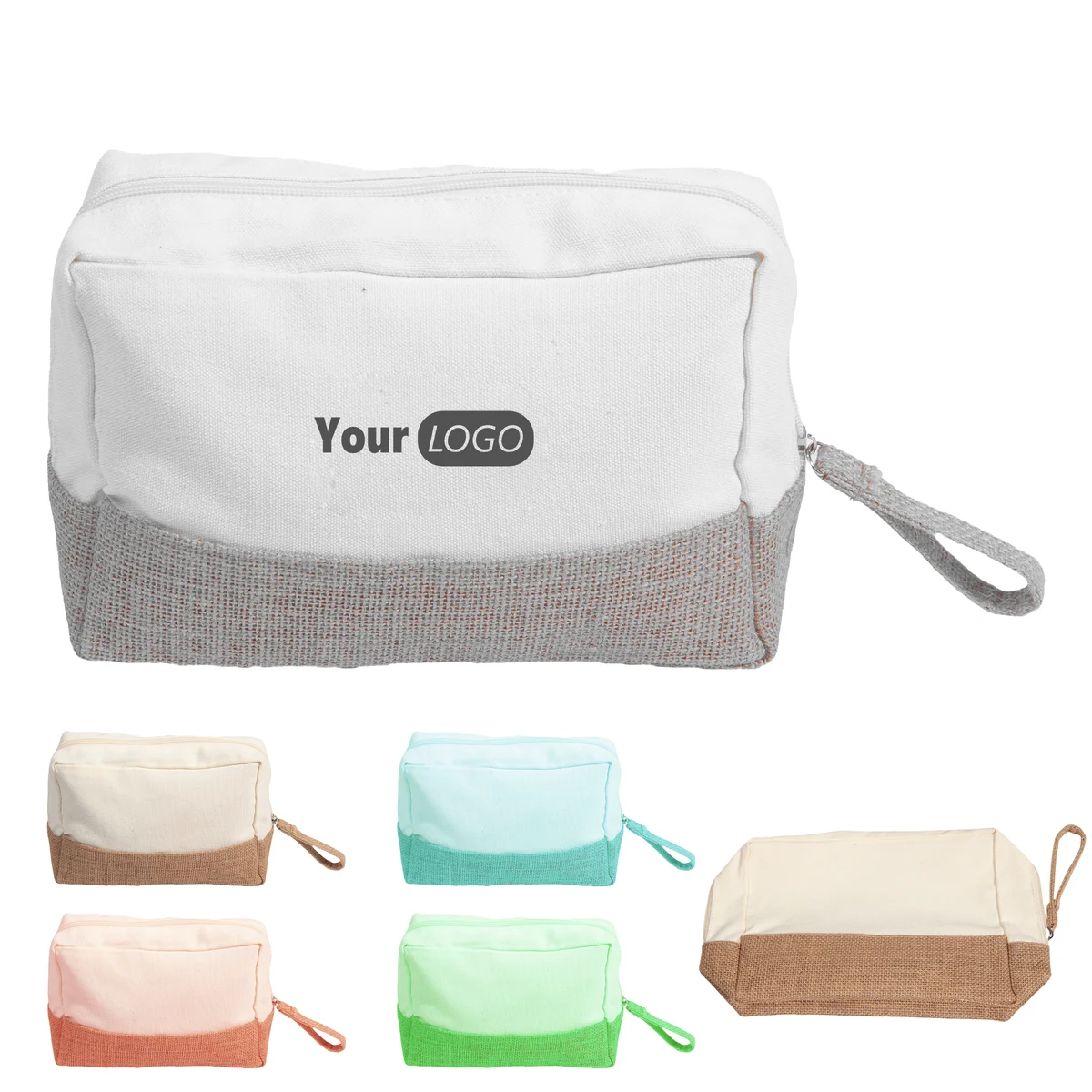 Canvas Stylish Jute-Trim Toiletry Bag With Eco-Friendly Design 1