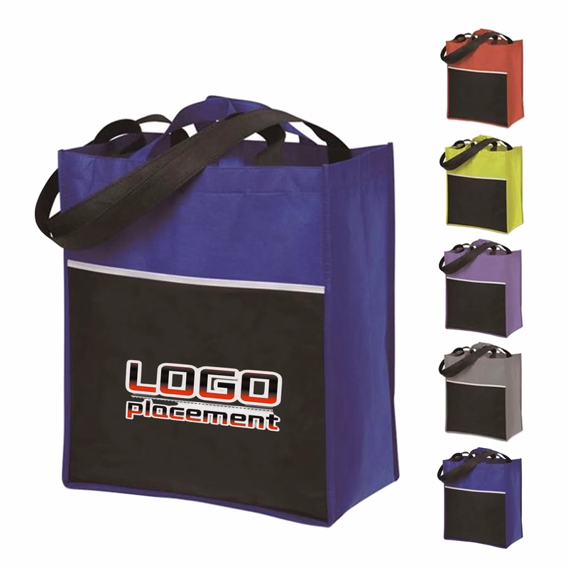 Grocery Tote Bag W/Front Pocket