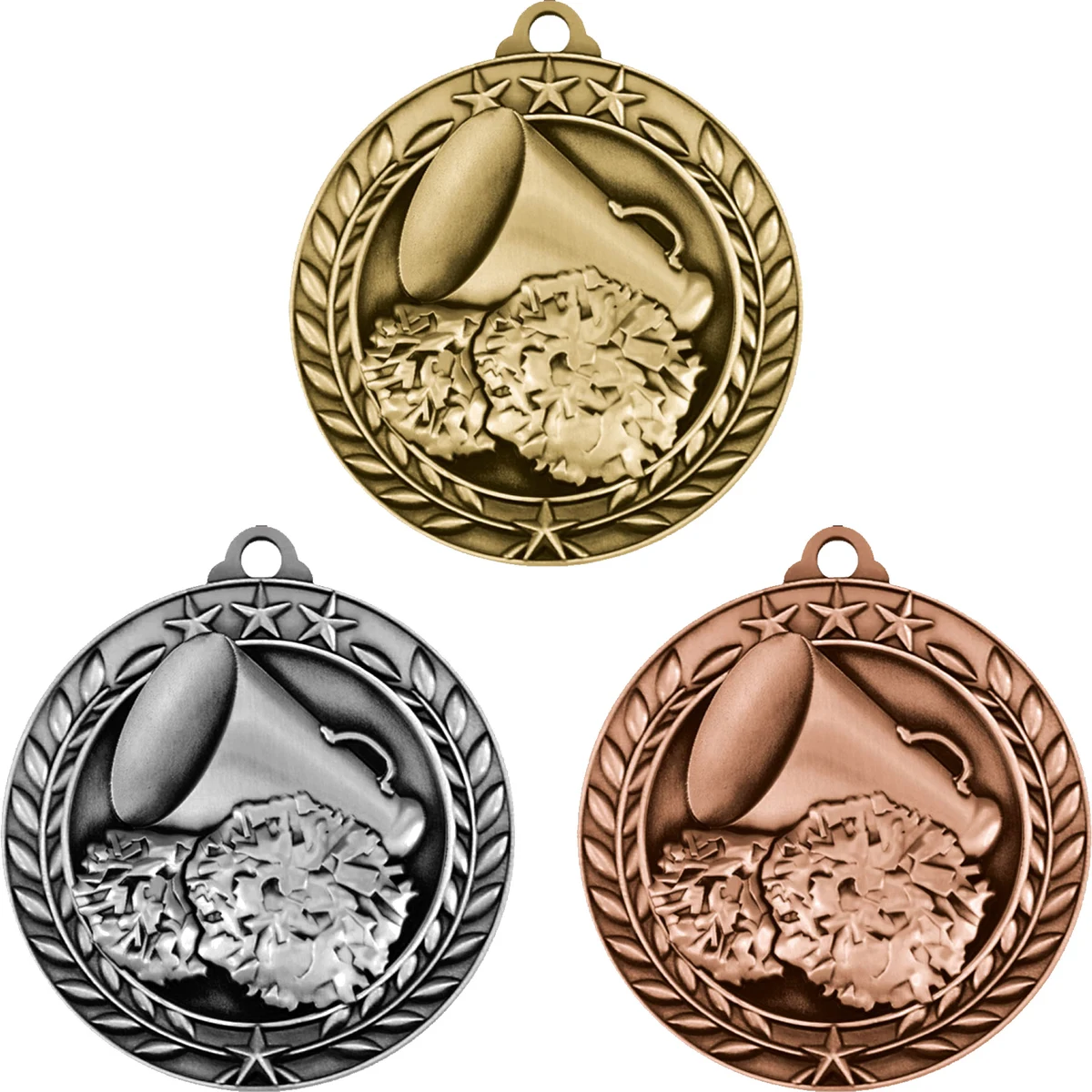 Stock Small Academic & Sports Laurel Medals: Cheerleading 1