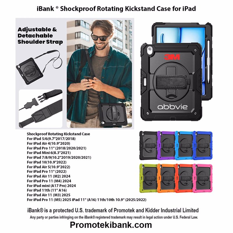 iBank ® iPad Shockproof Rotating Kickstand Case