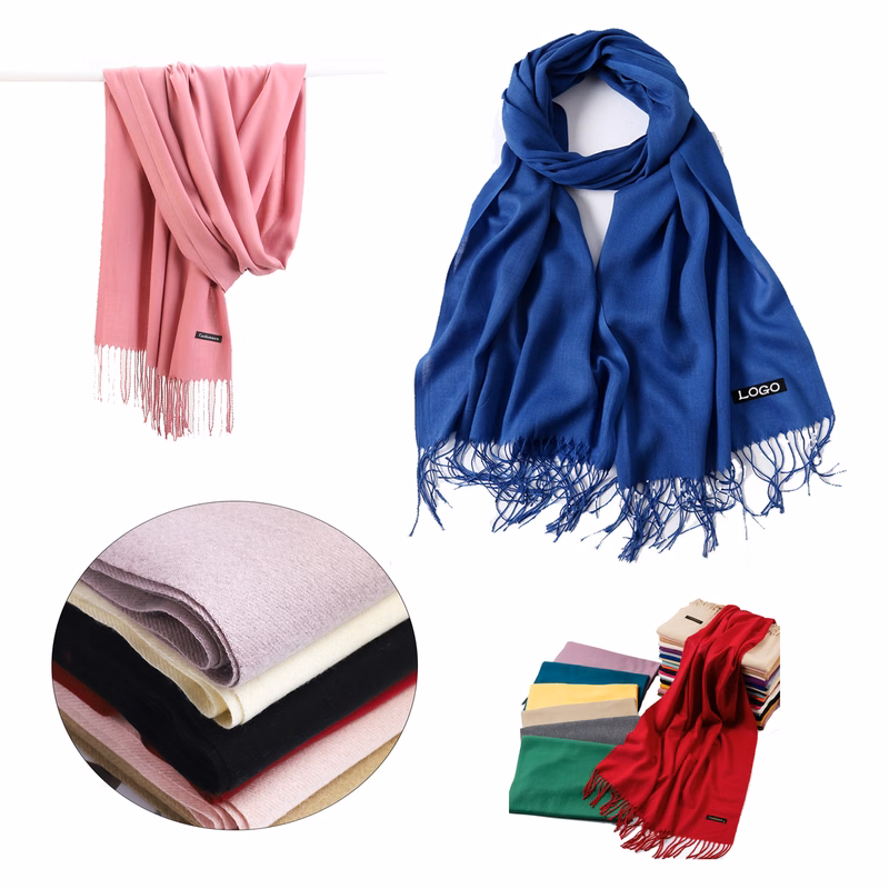 Lightweight Solid Color Faux Cashmere Scarf