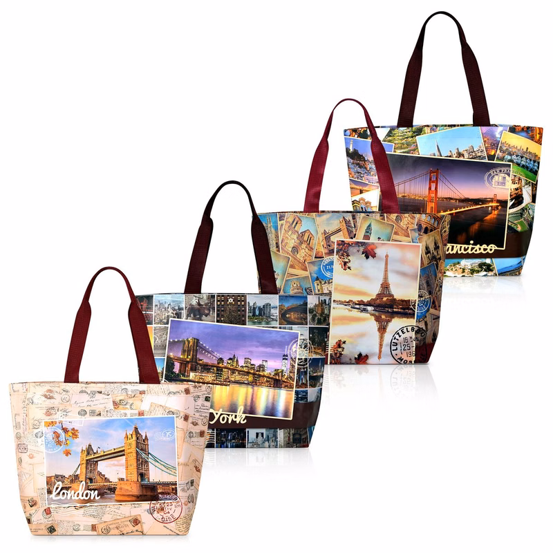 Fashionable200g Double Layered Laminated Non-Woven Beach Bag 22"x14"x6"