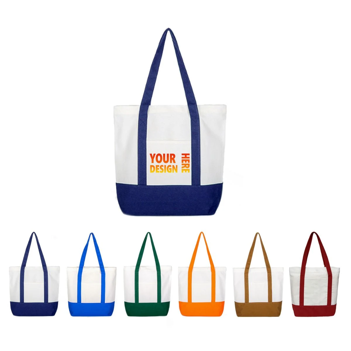 12oz Eco Friendly Canvas Tote Bag, custom tote bag with logo imprint 1