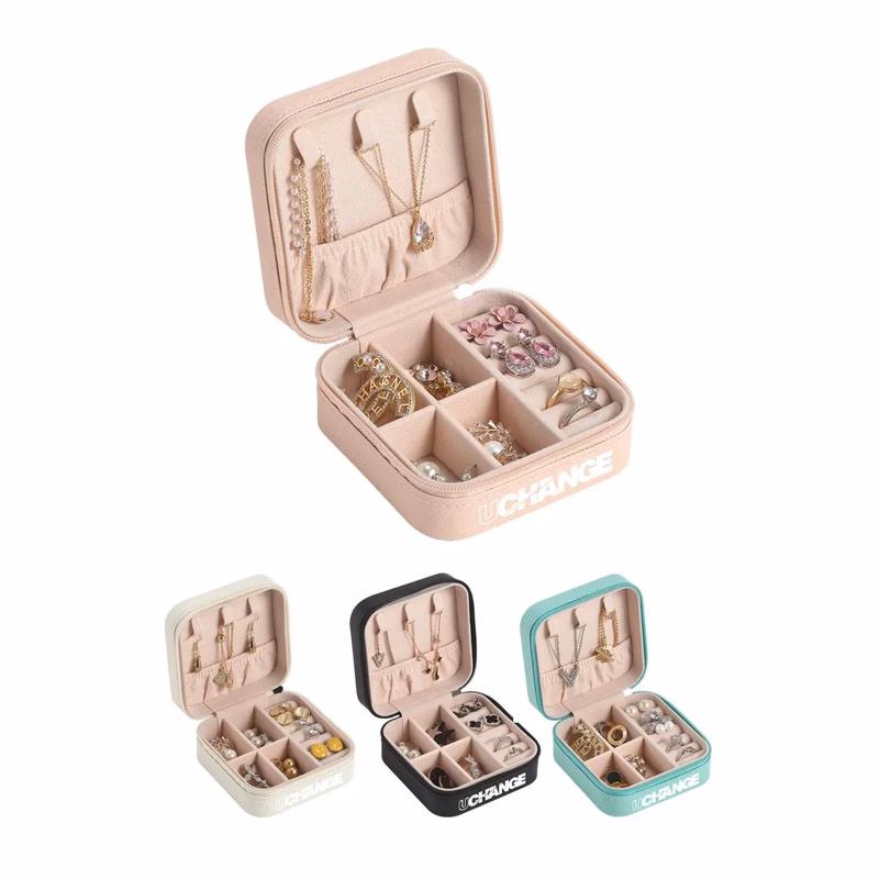 Portable PU Leather Travel Jewelry Box Organizer